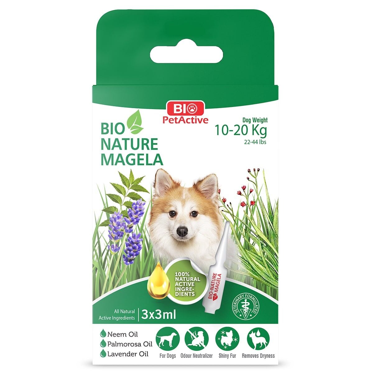Bio Nature Magela Köpek Dış Parazit Damlası (Bit ve Pire) 10-20 Kg  3x5 ml Skt:07/28