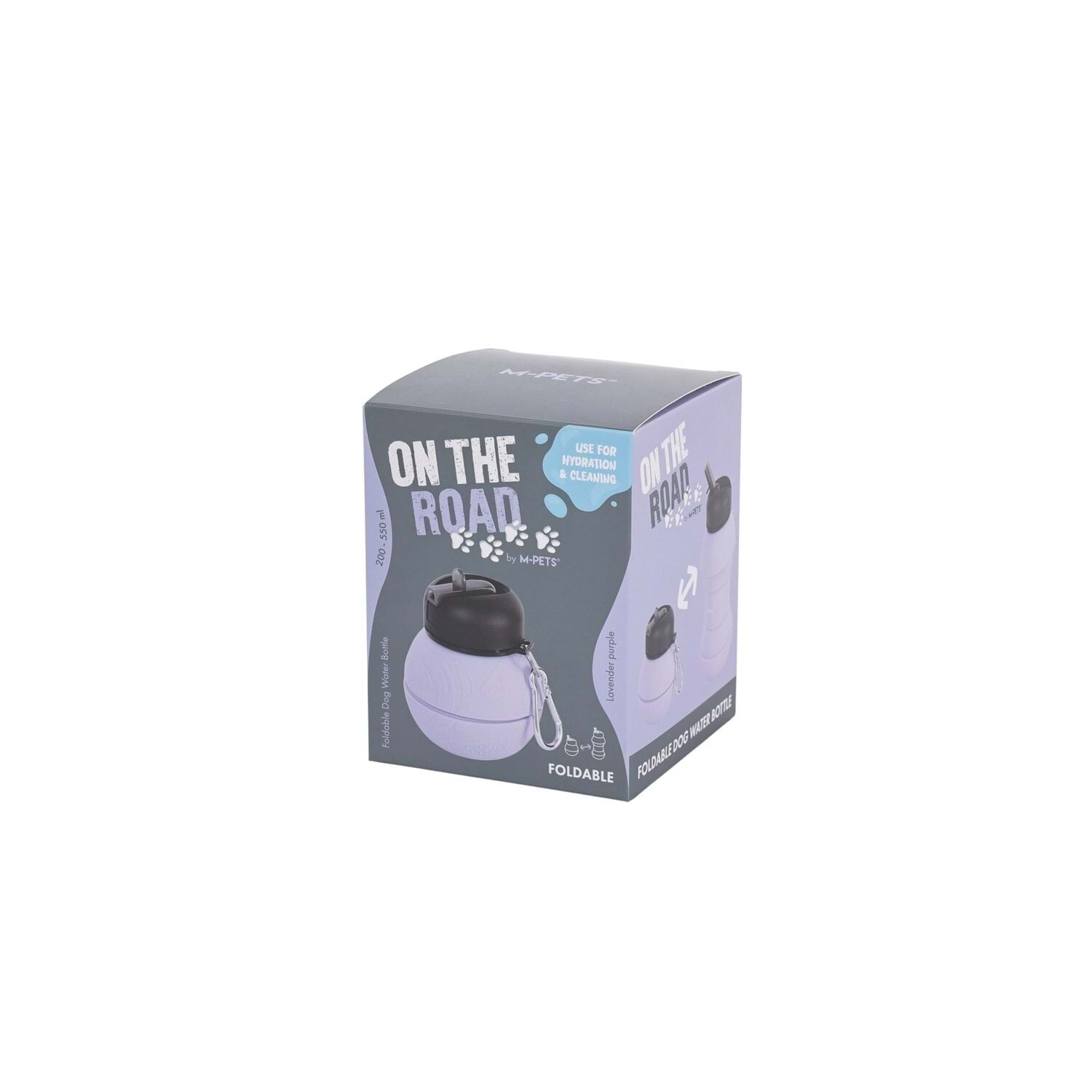 10540999 M-Pets On The Road Katlanabilen Seyahat Suluğu 200-550 ml Mor