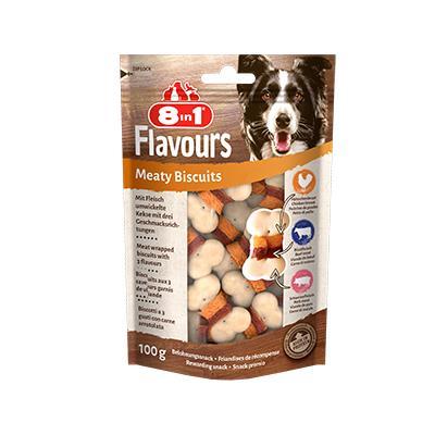 8IN 1 Flavours Meaty Biscuits 100 gr 8 li Skt:07/26