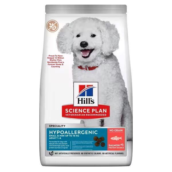 Hill's Science Plan Hypoallergenic Somonlu Mini Irk Tahılsız Yetişkin Köpek Maması 6 kg Skt:10/26