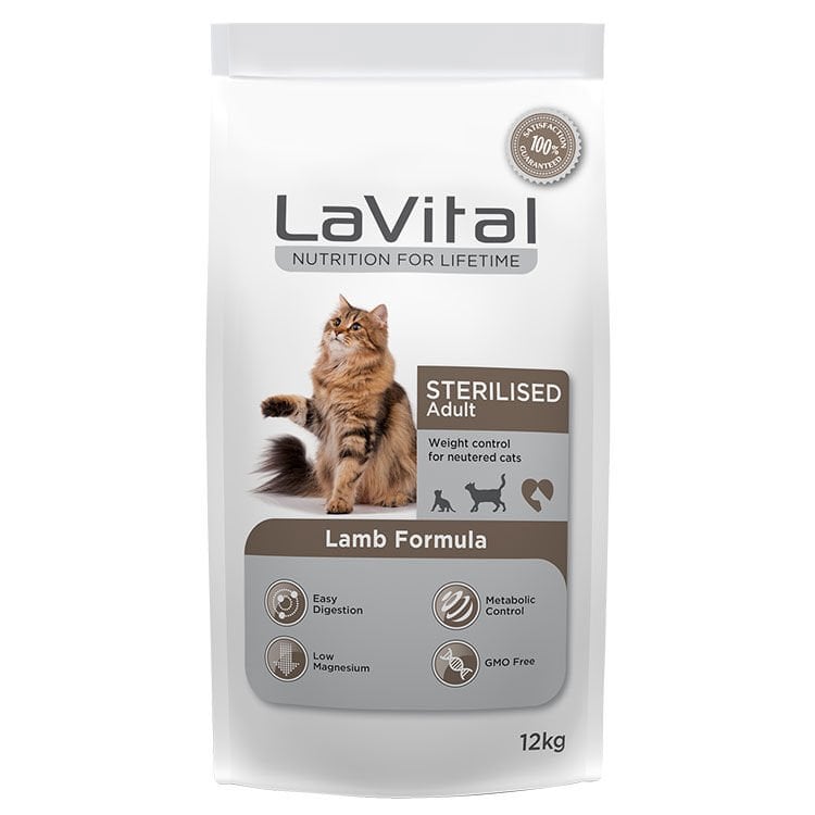 La Vital Sterilised Lamb Kuzulu Yetişkin Kısır Kedi Maması 12 Kg SKT:01/27