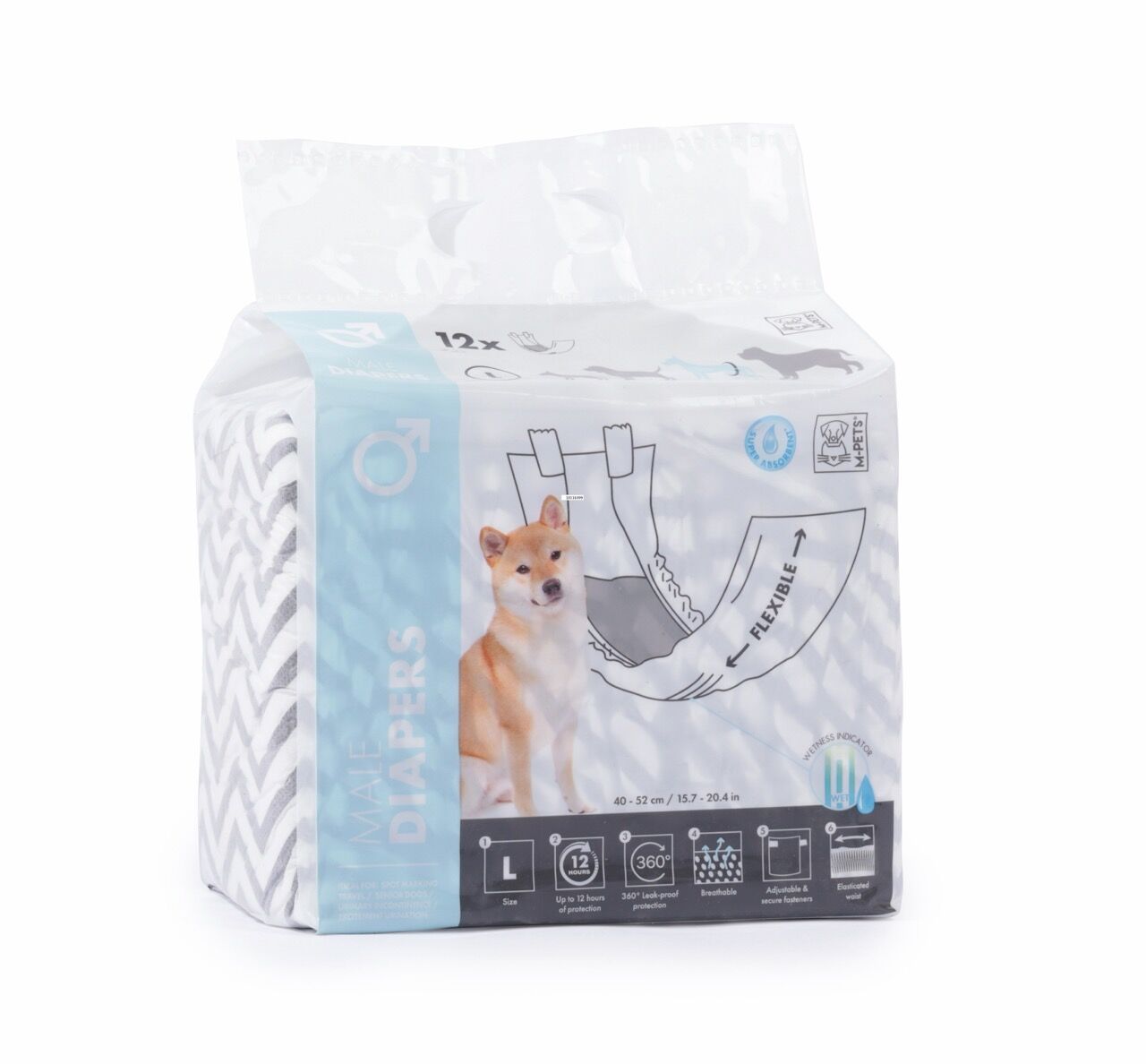 10116399 M-Pets Dıapers Erkek Köpekler İçin Külot (L) 12Li