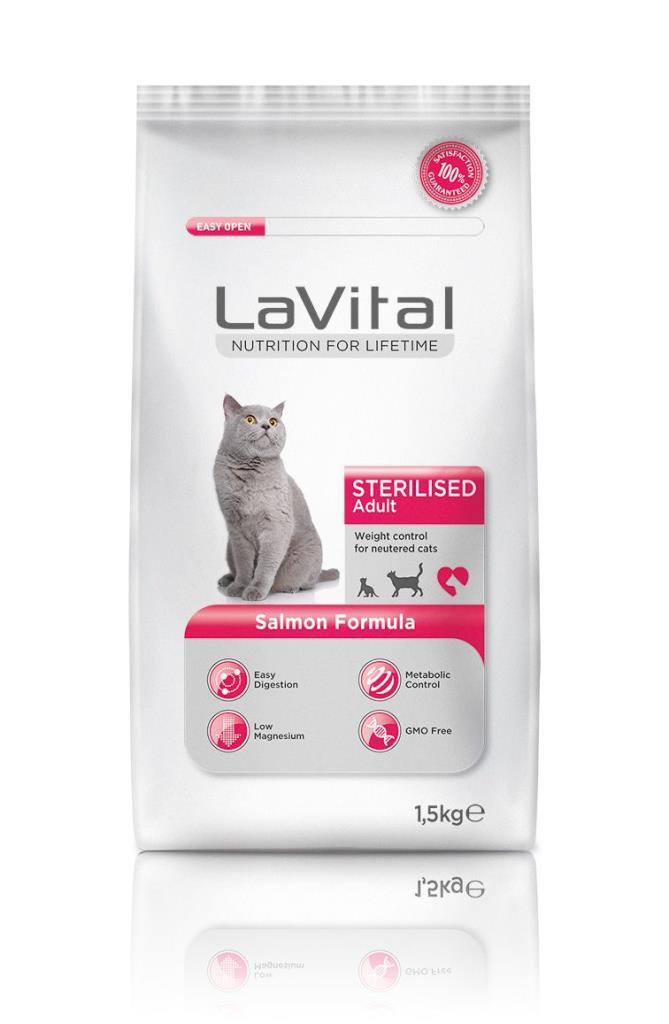 La Vital Sterilised Somonlu Kısırlaştırılmış Kedi Mamasi 1.5 Kg Skt: 09/26