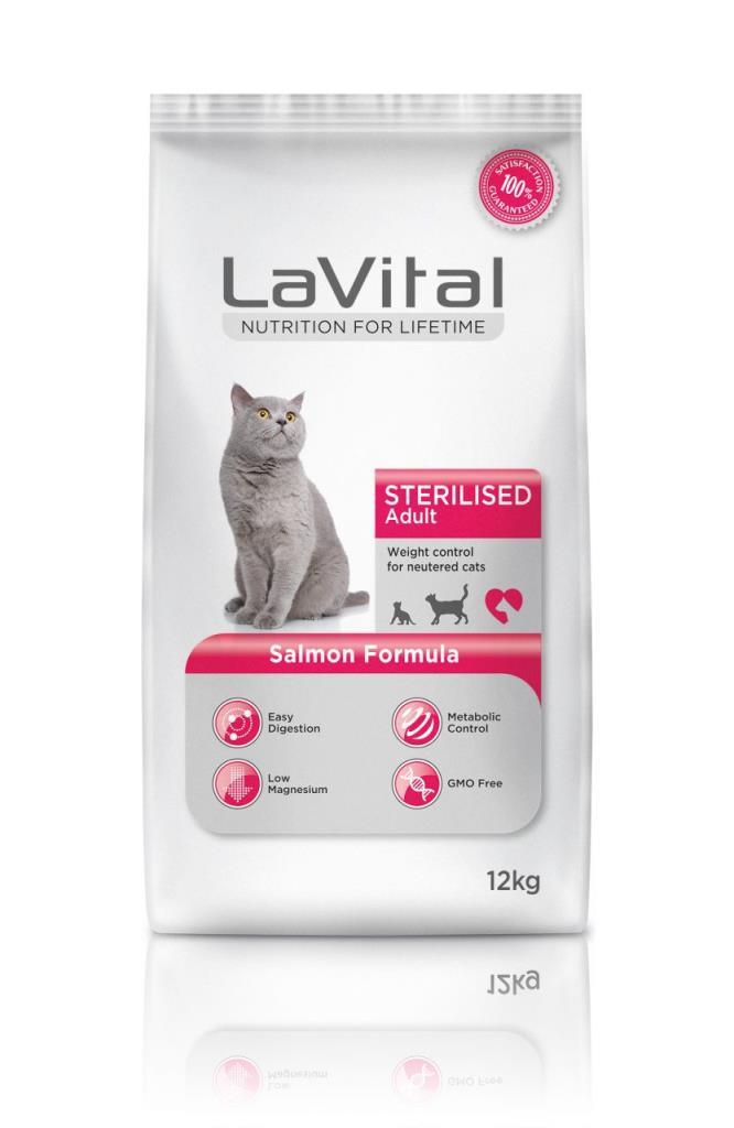 La Vital Somonlu Kısırlaştırılmış Kedi Maması 12Kg Skt:01/27