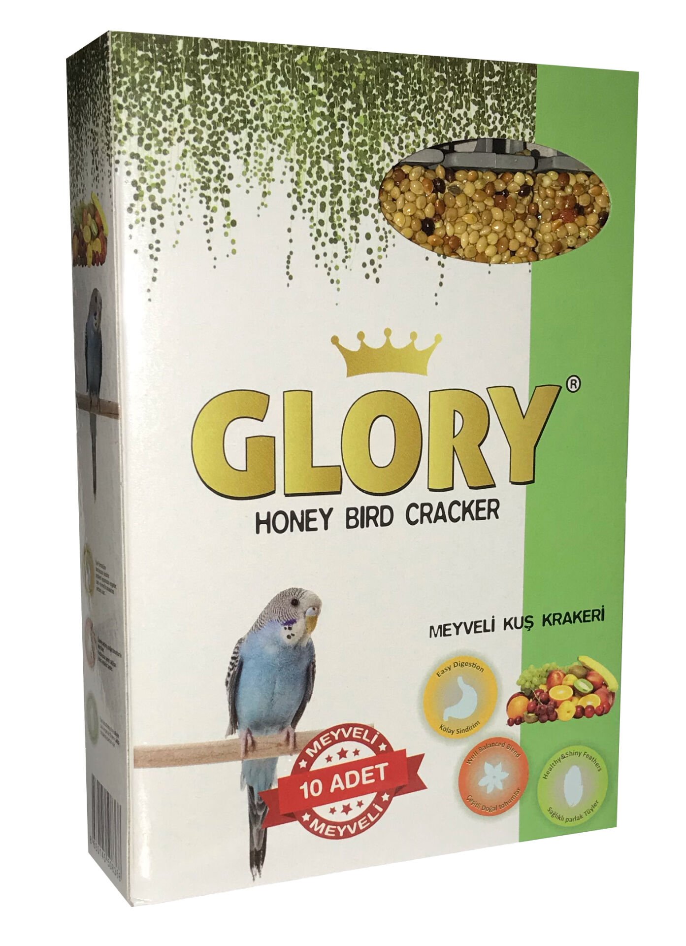 Glory Meyveli Muhabbet Kuşu Krakeri 10'Lu Paket 25 Adet skt:07/26