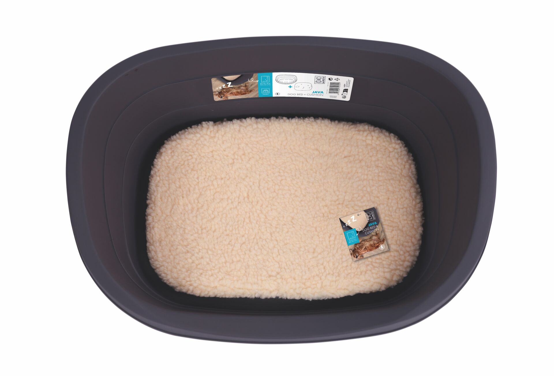 10202413 M-Pets Java Plastik Köpek Yatağı+Minder (S)