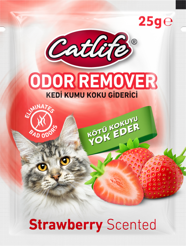 204059-Catlife Kedi Kumu Koku Giderici Çilekli 25Gr 15Li Paket