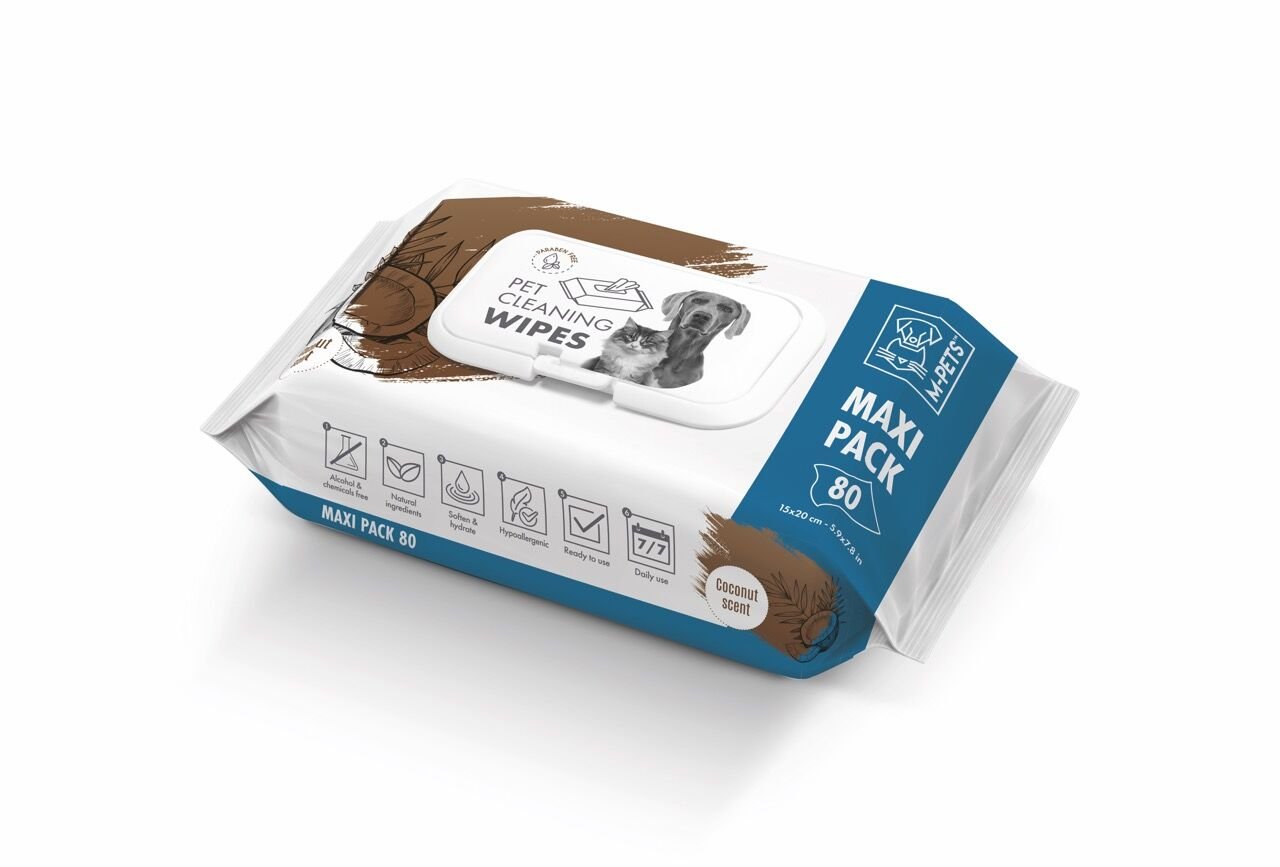 60101899 M-Pets Coconutlu Kedi Ve Köpekler İçin Temizlik Mendili 80Li