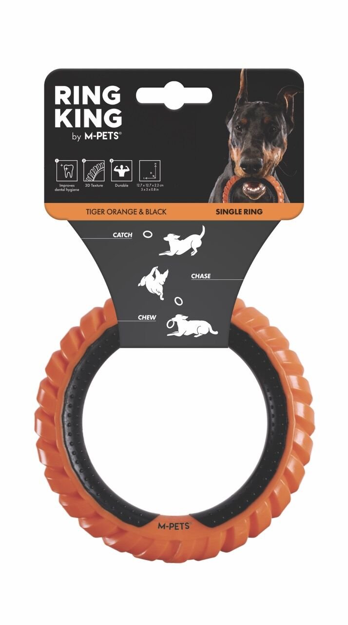 10660599 M-Pets Rıng Kıng Köpek Oyuncağı Sıngle Orange/Black