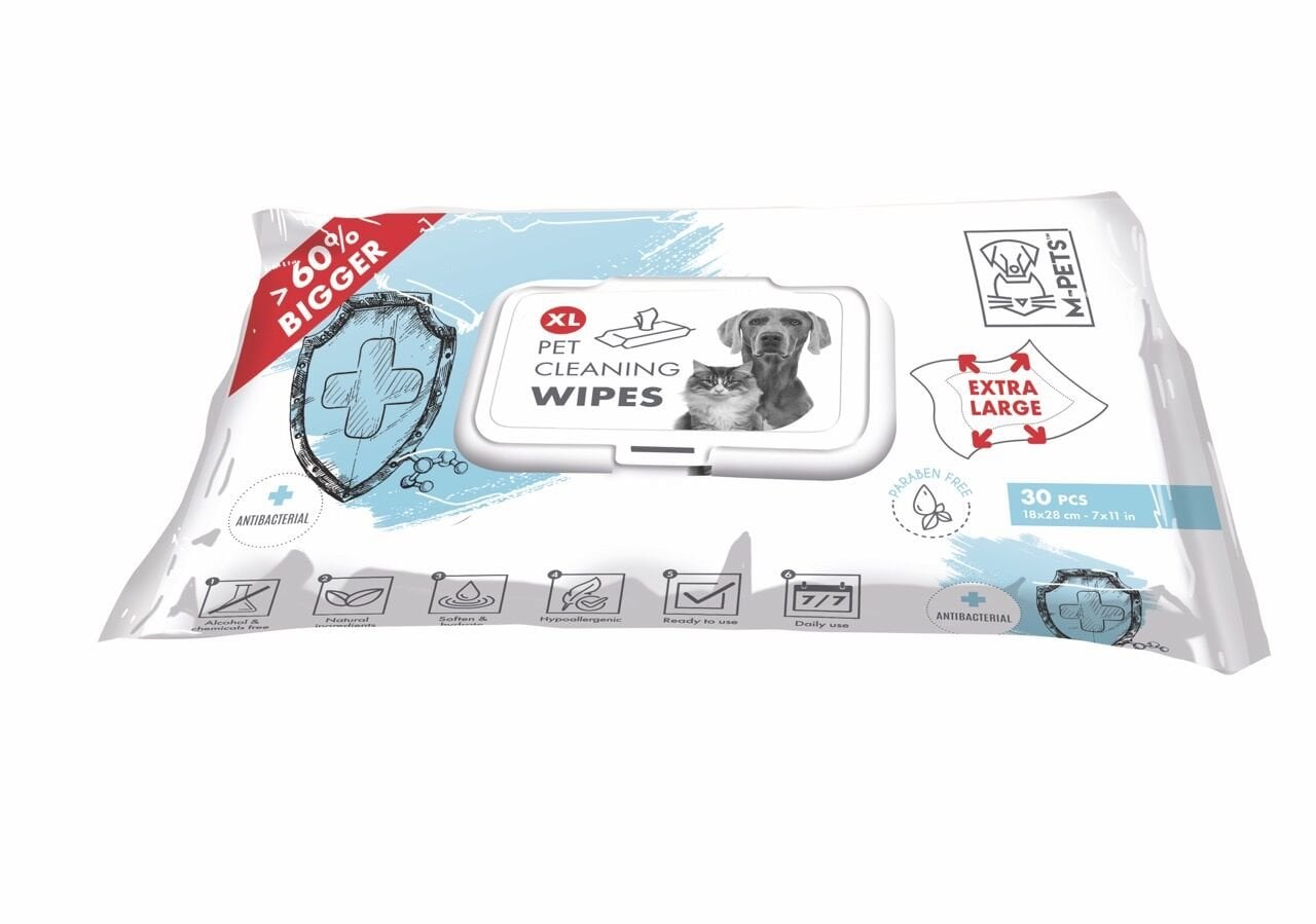 60102299 M-Pets Antıbacterıal Xl Kedi Ve Köpekler İçin Temizleme Mendili 30Lu