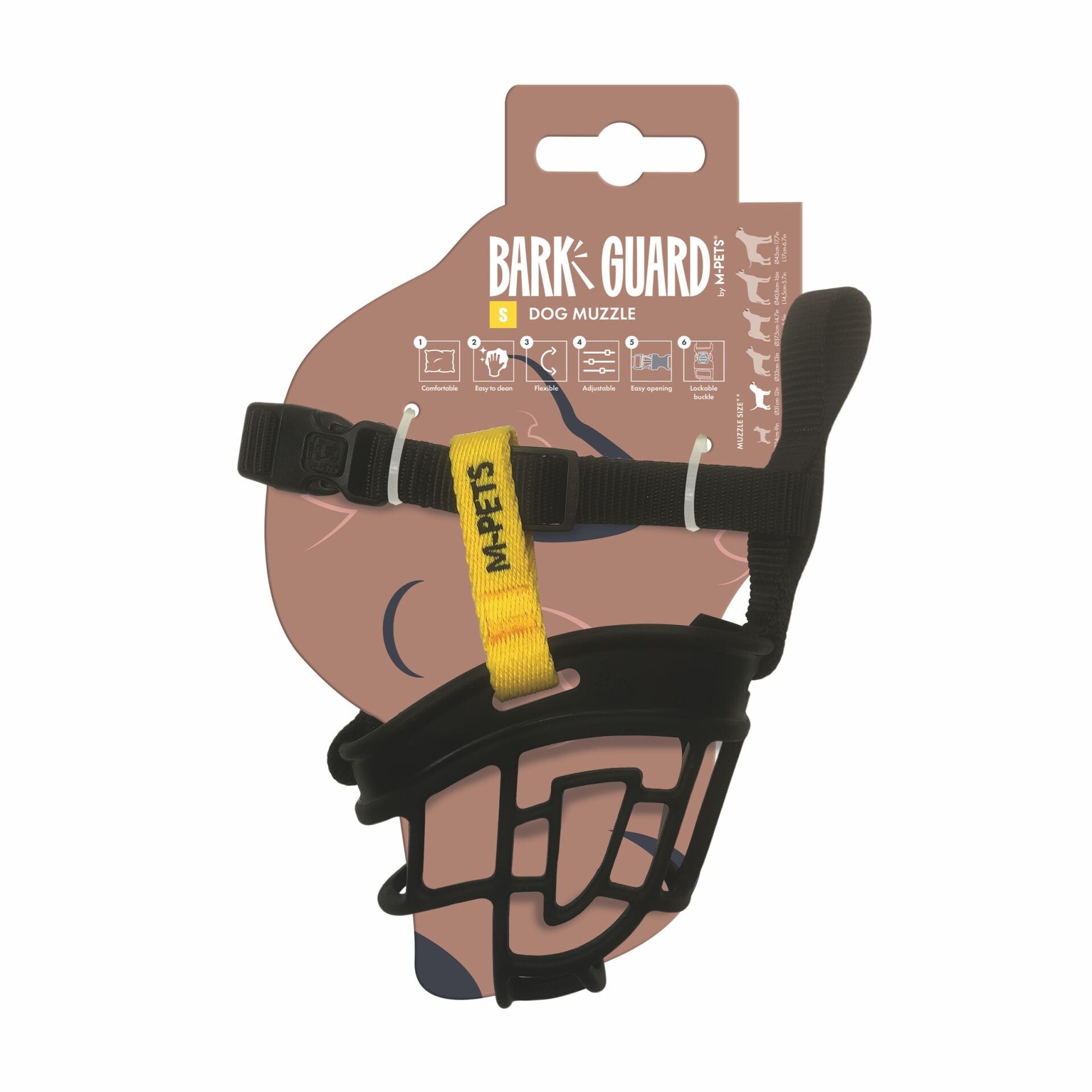10845399 M-Pets Bark Guard Ağızlık (S) Black/Yellow