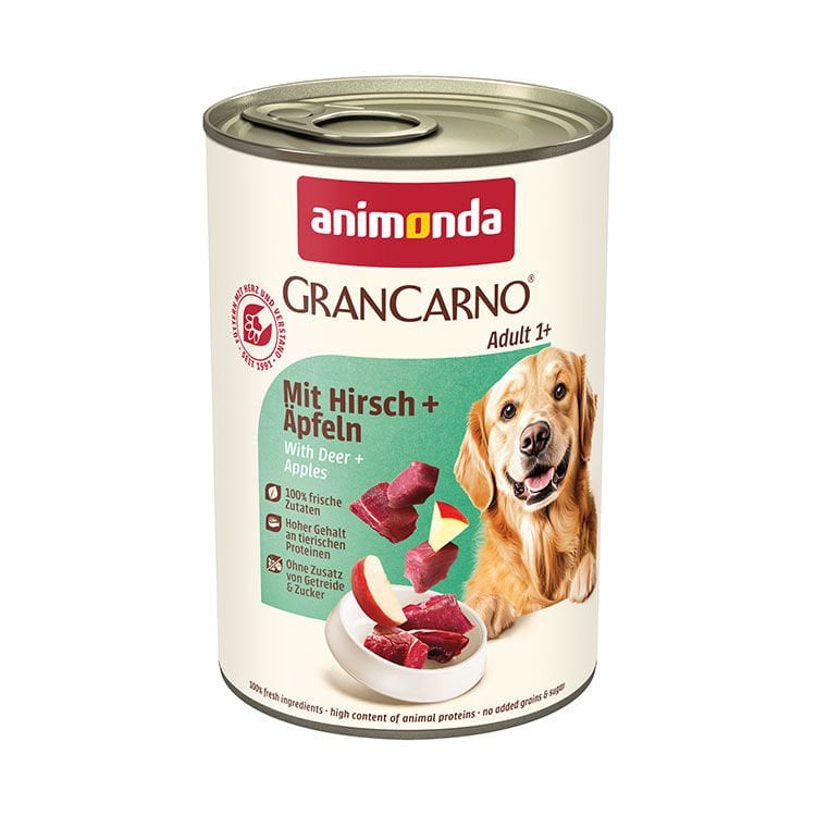 Animonda GranCarno Elmalı Geyikli Yetişkin Köpek Konservesi 400 Gr Skt:02/28